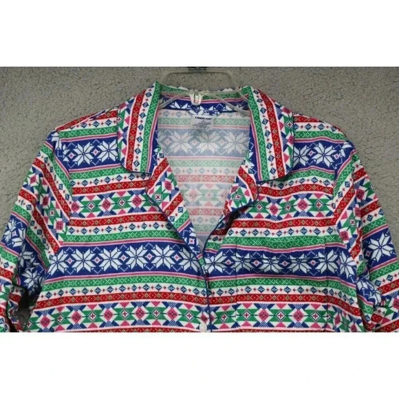 Land's End Flannel Pajama Sleep Shirt-Size Medium-Button Up - Picture 2 of 7